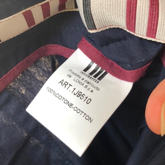 Isola Marras Designer Pure Cotton navy wide leg pants - Picture 7 of 8